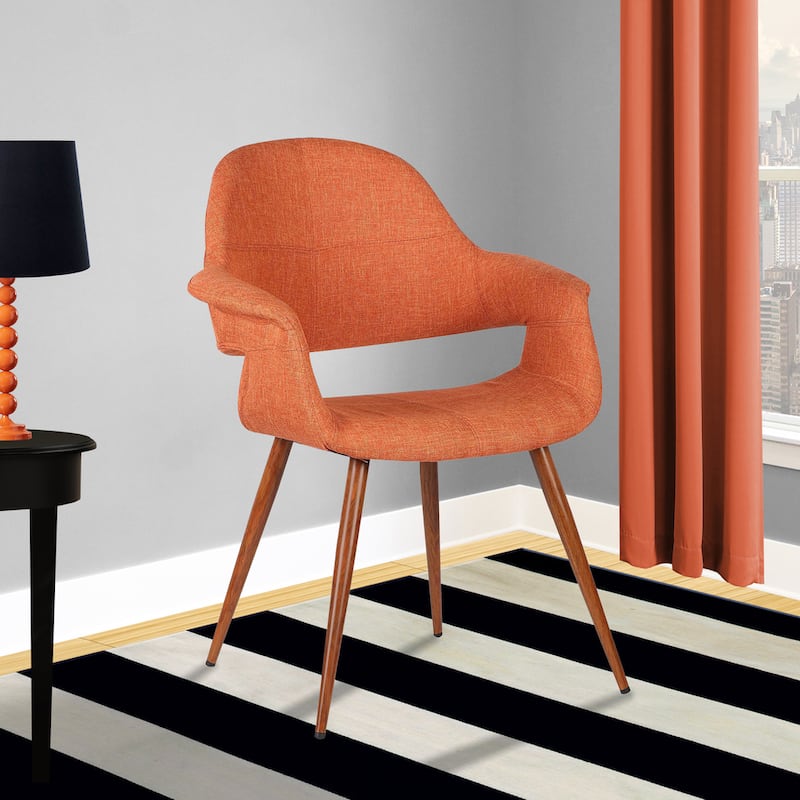 Armen Living Phoebe Walnut Wood Mid-Century Dining Chair