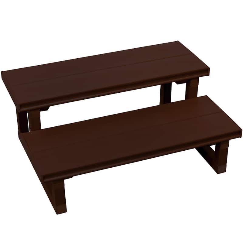 Cal Metro Plastic and Metal 30-inch 2-tier Spa Steps - Brown