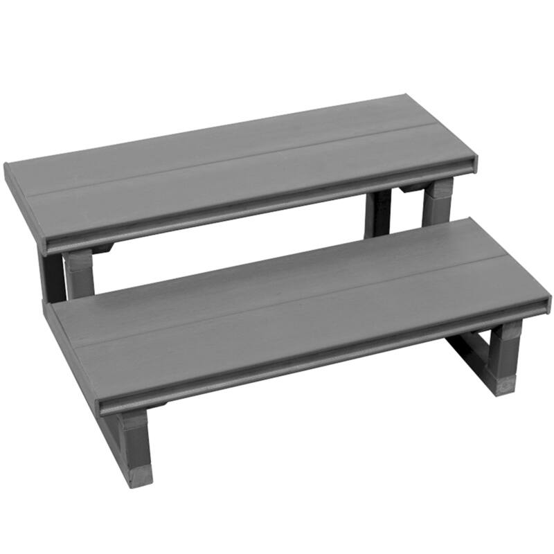 Cal Metro Plastic and Metal 30-inch 2-tier Spa Steps - Grey