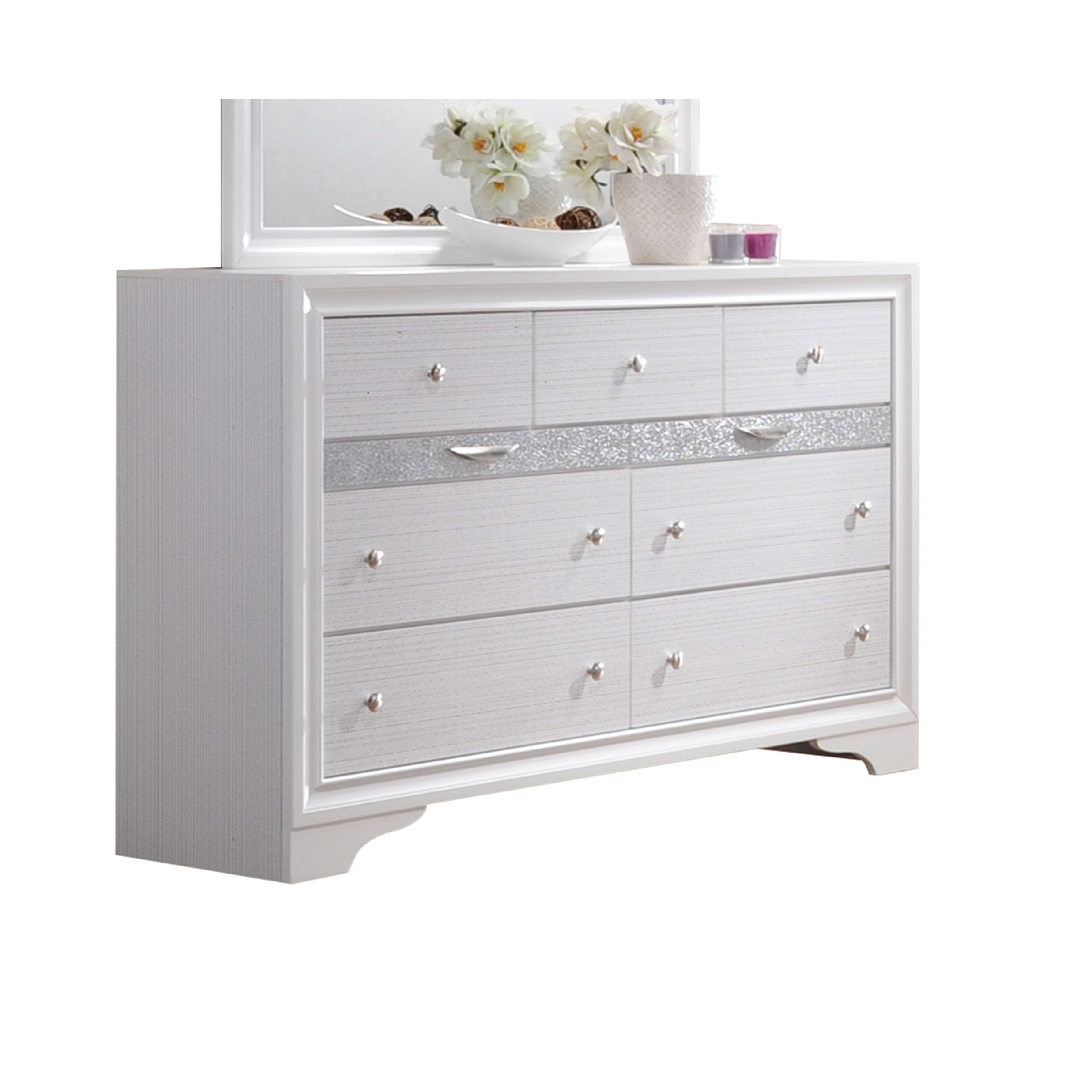 Shop Acme Furniture Naima White Rubberwood 9 Drawer Dresser