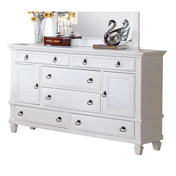 Shop Acme Furniture Merivale White 6 Drawer Dresser Free