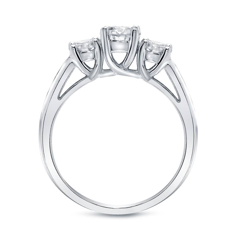 Auriya Platinum 1 carat TW Round 3-Stone Diamond Engagement Ring