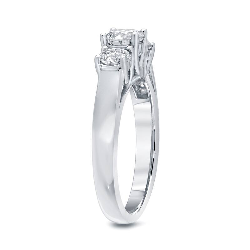 Auriya Platinum 2ctw Classic 3-Stone Diamond Engagement Ring (I-J, I1-I2)