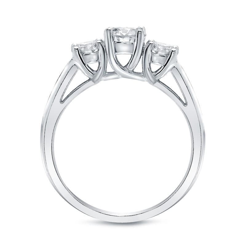 Auriya Platinum 1 3/4ct TDW Round 3-Stone Diamond Engagement Ring