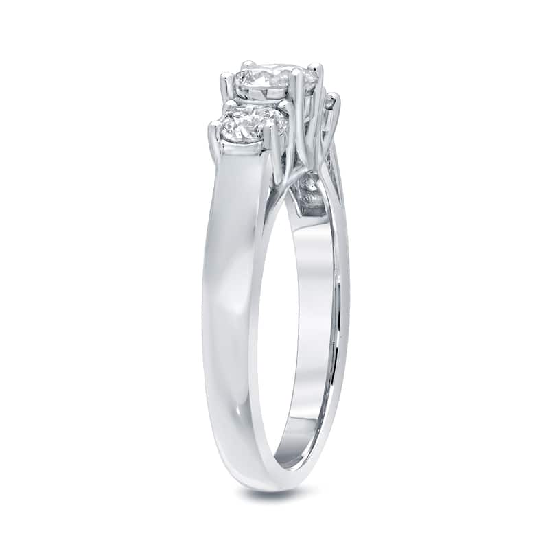 Auriya Platinum 1 3/4ct TDW Round 3-Stone Diamond Engagement Ring