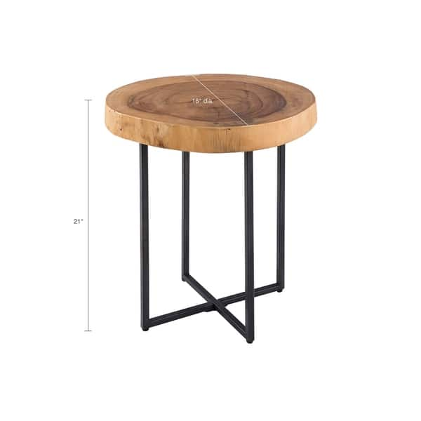 Carbon Loft Fischer Natural and Black End Table