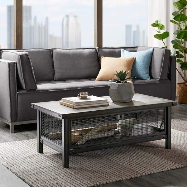 INK+IVY Cody Grey Storage Coffee Table