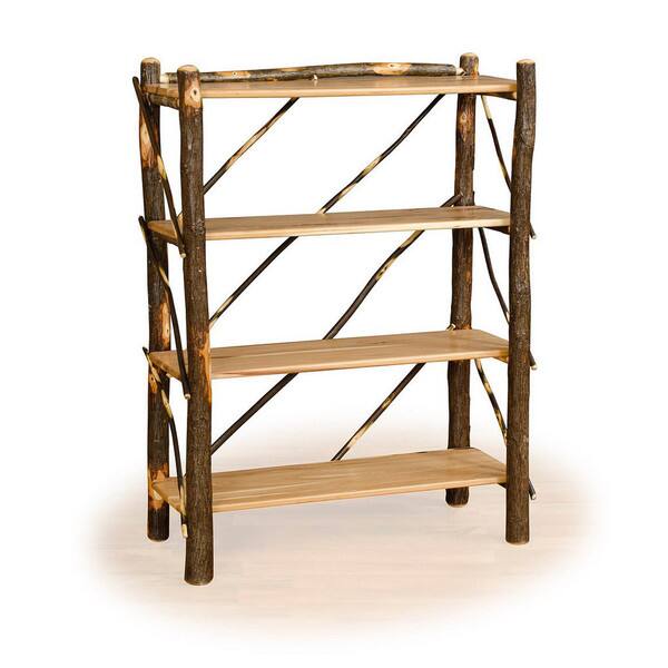 DISCONTINUED Rustic Hickory OR Hickory & Oak Four Shelf Book Case