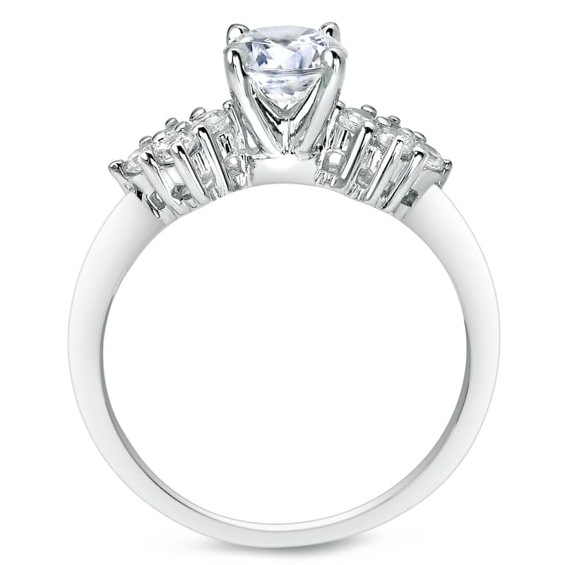 Auriya Platinum 1 carat TW Round Diamond Engagement Ring Set