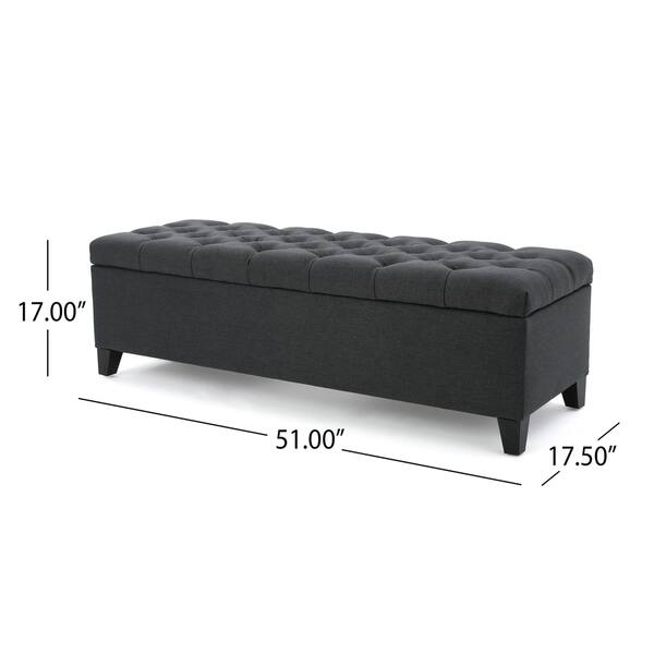 dimension image slide 3 of 9, Ottilie Button-tufted Storage Ottoman Bench by Christopher Knight Home