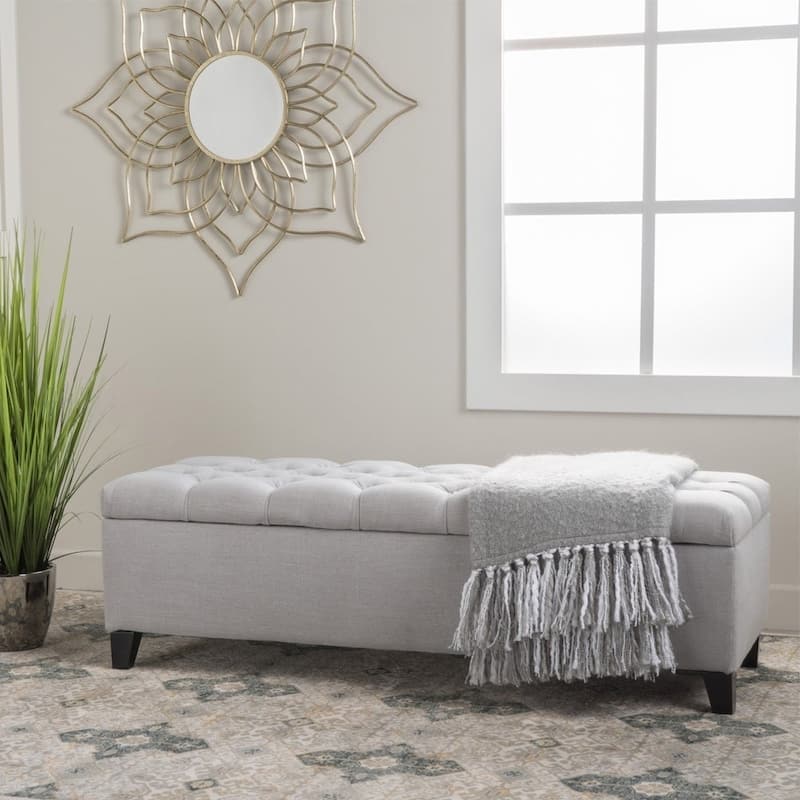 Ottilie Button-tufted Storage Ottoman Bench by Christopher Knight Home