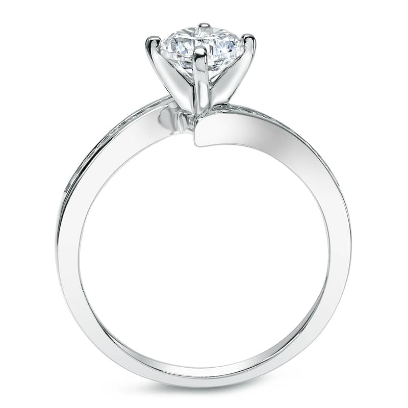 Auriya Platinum 1 carat TW Modern Round Diamond Engagement Ring Set