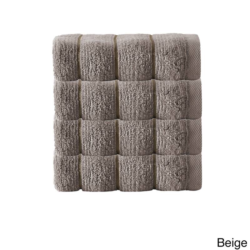 Strick & Bolton Hines 100-percent Turkish Micro Cotton Wash Cloths 4-piece Set - Washcloths 12 x 12 - Brown