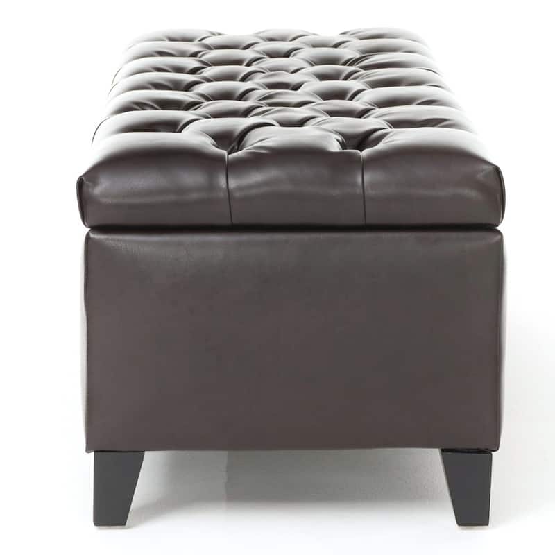 Ottilie Contemporary Button-Tufted Storage Ottoman Bench by Christopher Knight Home