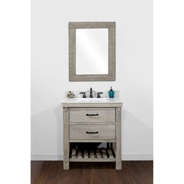 Shop Infurniture Rustic Style 30inch Single Sink Bathroom Vanity with