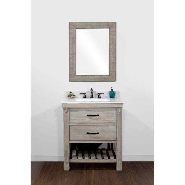 Shop Infurniture Rustic Style 30 Inch Single Sink Bathroom Vanity With Matching Wall Mirror Overstock 13214879