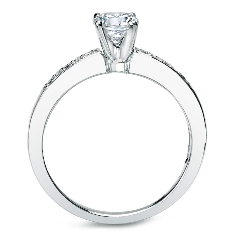 Auriya 1ct TDW Round Diamond Engagement Ring Set Platinum Certified