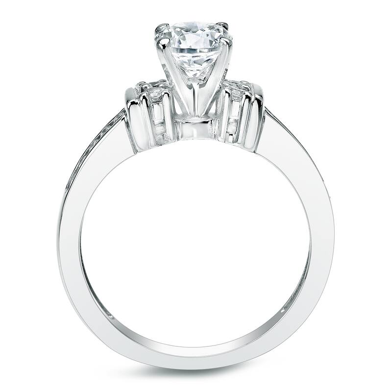Auriya Platinum 1 carat TW Classic Round Diamond Engagement Ring Set