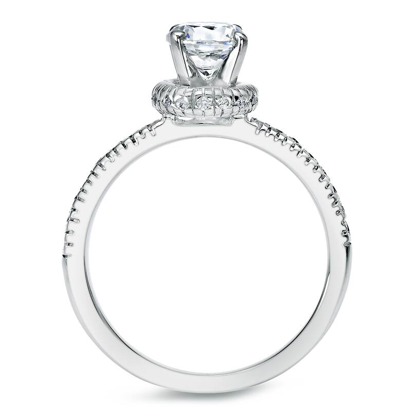 Auriya 1ct TDW Round Diamond Halo Engagement Ring Set Platinum