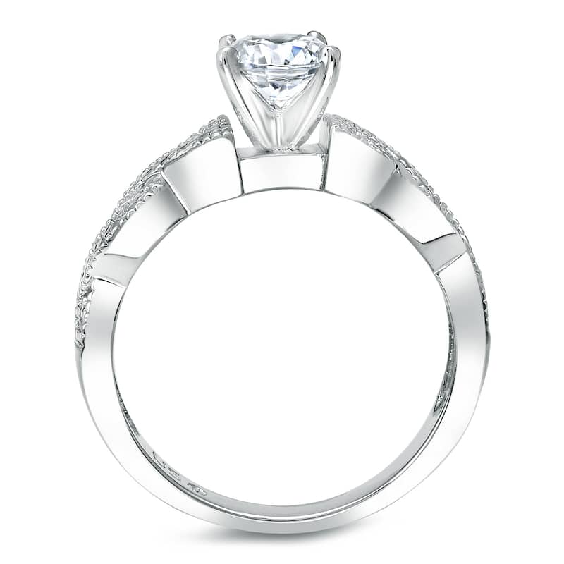 Auriya Platinum 1 carat TW Braided Twist Round Diamond Engagement Ring Set