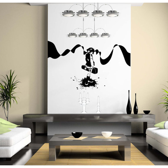 Japanese anime Girl music Wall Art Sticker Decal size 22x35 Color