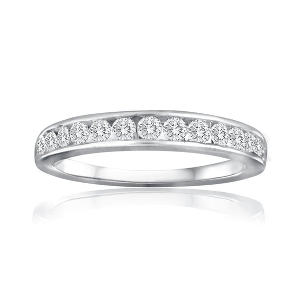 1/2 CTTW Diamond Women's Wedding Band In 10k White Gold - White I-J