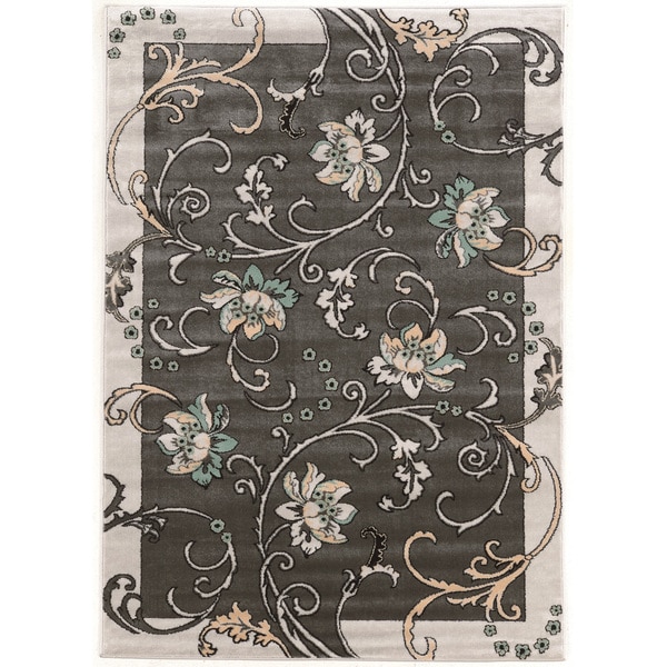 Power Loomed Elegance Flowers Polypropylene Rug