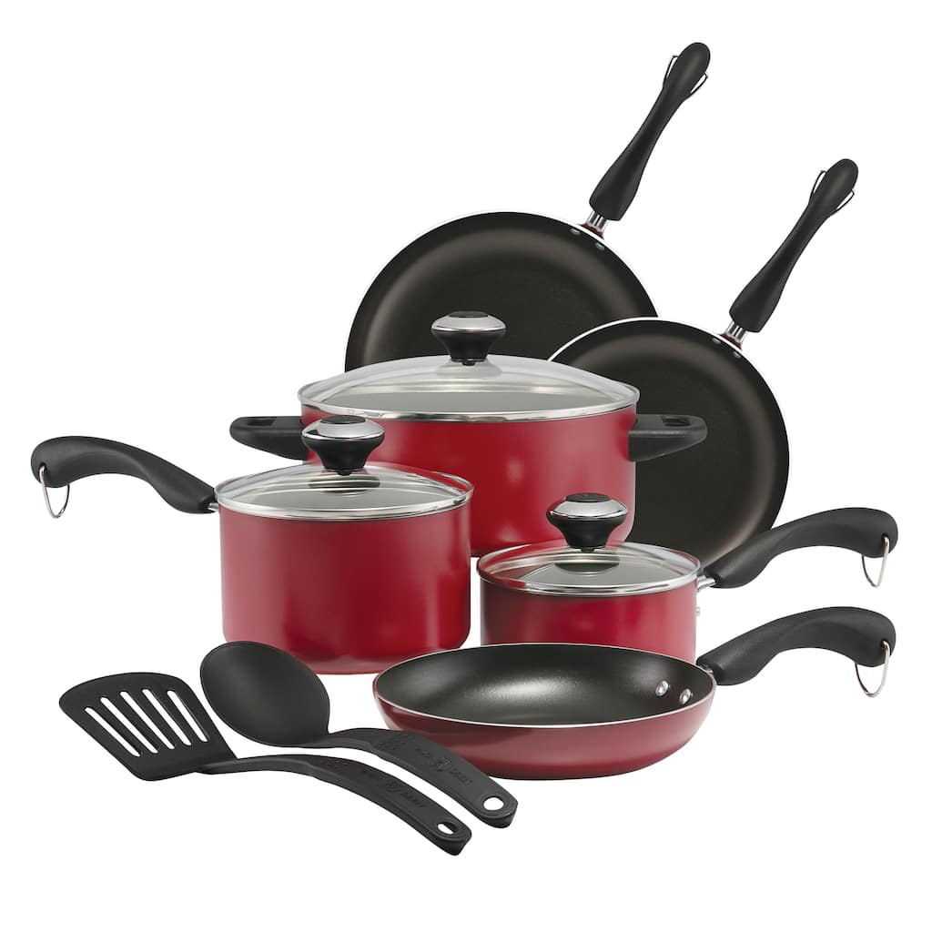 Paula Deen Signature Dishwasher Safe Nonstick 11-Piece Cookware Set, Red