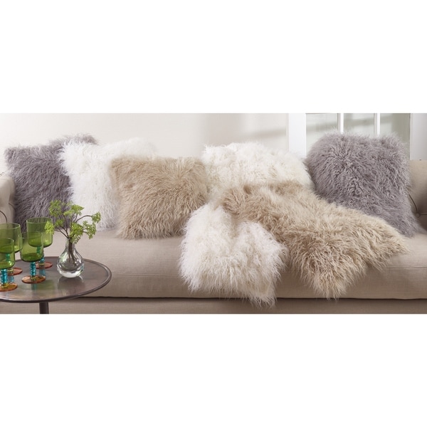 Mongolian Faux Fur Throw Pillow