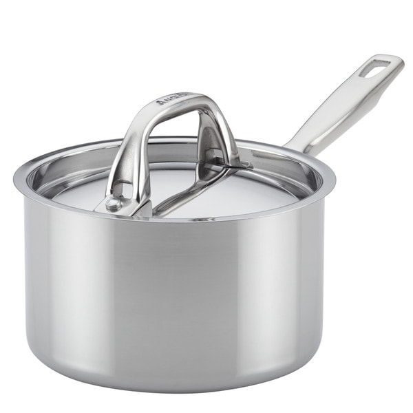 Anolon Tri-Ply Clad Stainless Steel Covered Saucepan, 2-Quart. Opens flyout.
