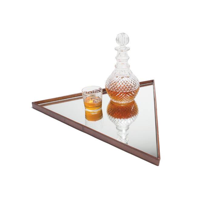 Brown Triangle Mirrored Tray