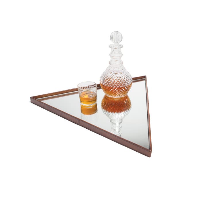 Brown Triangle Mirrored Tray