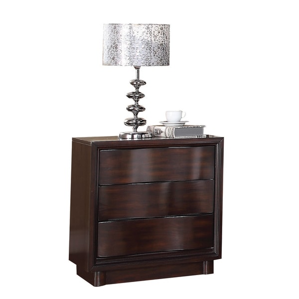 Acme Furniture Travell Walnut 3-drawer Nightstand with Charging Dock