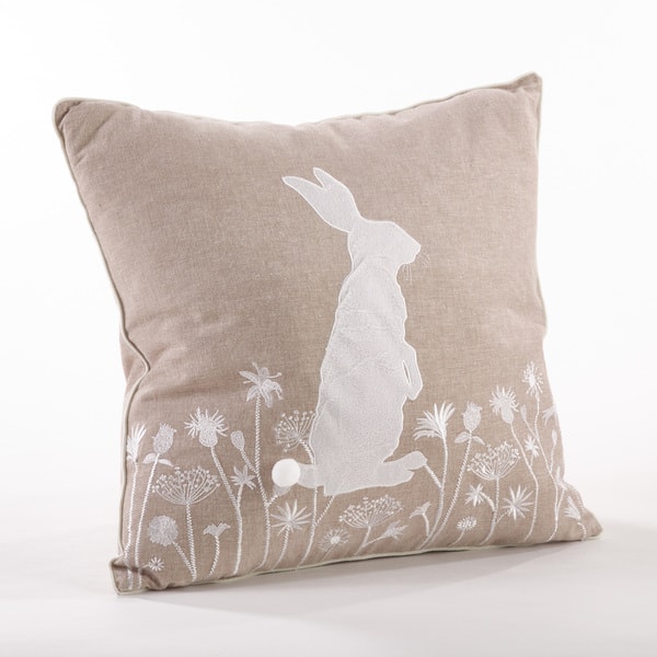 Shop Embroidered Rabbit Throw Pillow On Sale Free Shipping