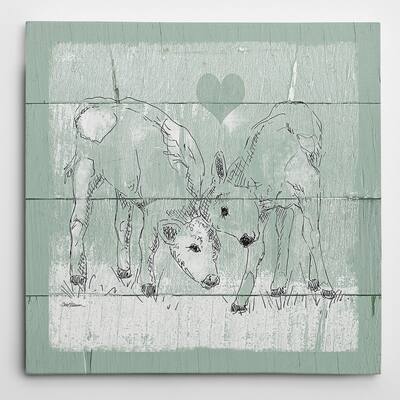 Wexford Home Eugene Tava 'Friendly Calves II' Gallery-wrapped Canvas Wall Art