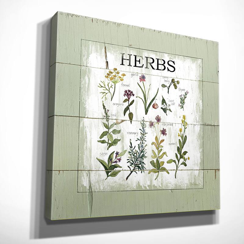 Wexford Home Carol Robinson 'Shiplap Herbs' Wrapped Canvas