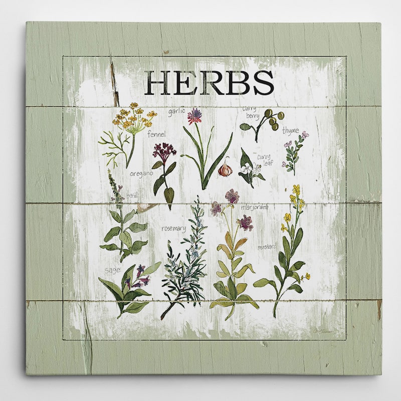 Wexford Home Carol Robinson 'Shiplap Herbs' Wrapped Canvas