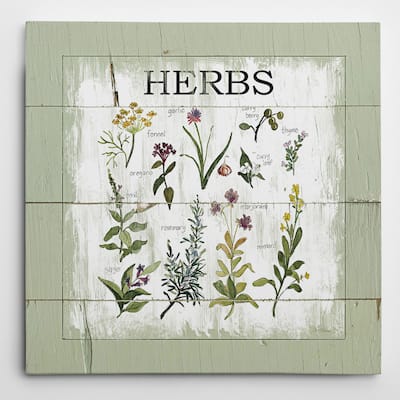 Wexford Home Carol Robinson 'Shiplap Herbs' Wrapped Canvas