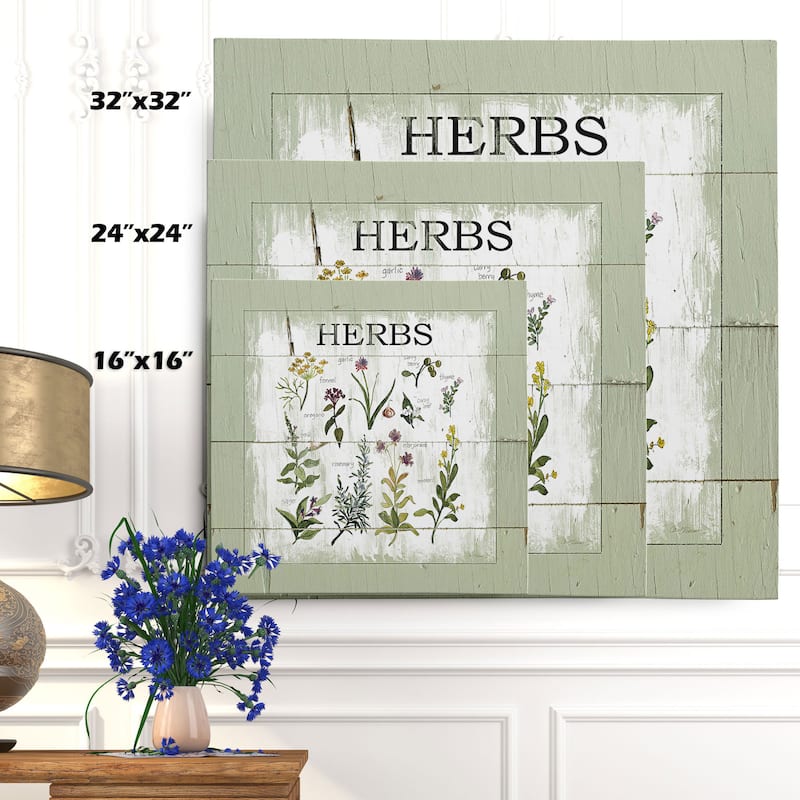 Wexford Home Carol Robinson 'Shiplap Herbs' Wrapped Canvas