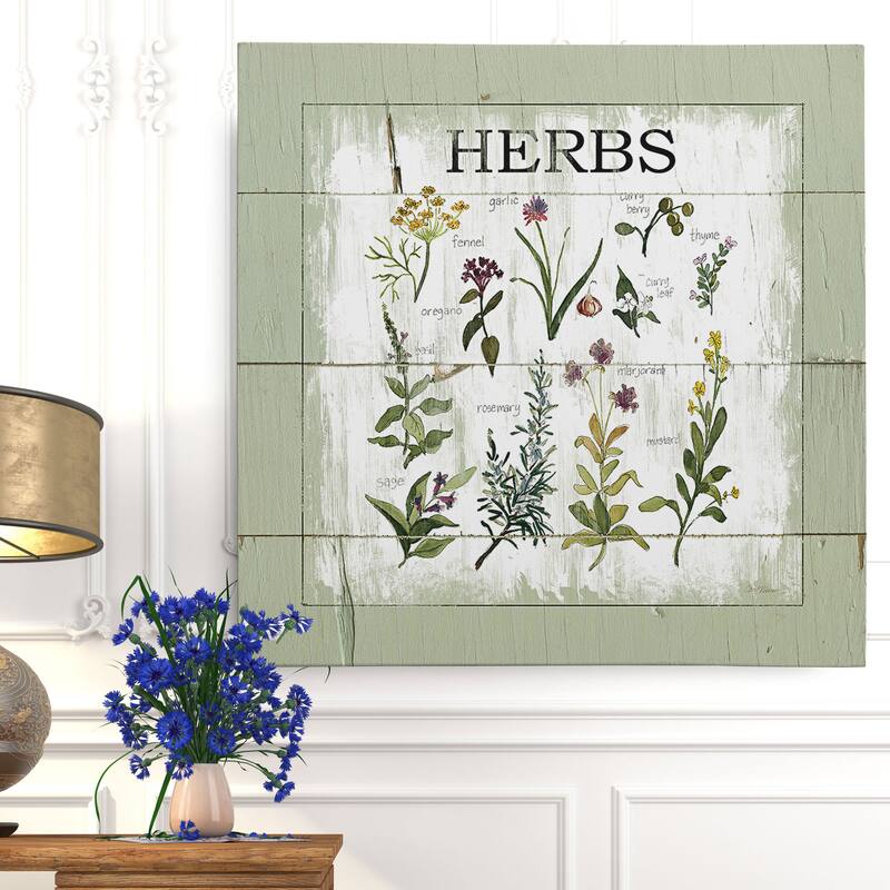 Wexford Home Carol Robinson 'Shiplap Herbs' Wrapped Canvas