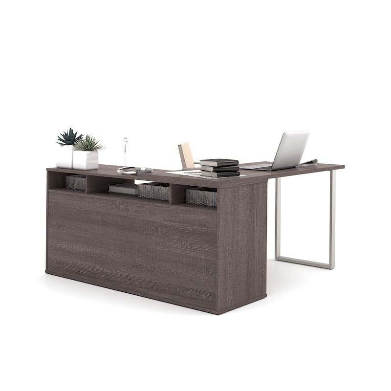 Bestar Solay L-shaped Desk with Lateral File and Bookcase