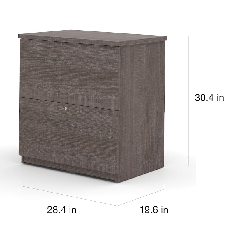 Bestar Solay L-shaped Desk with Lateral File and Bookcase