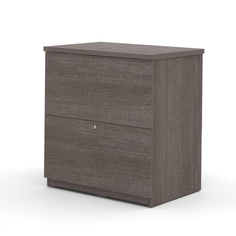 Bestar Solay L-shaped Desk with Lateral File and Bookcase