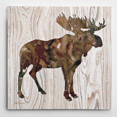 Wexford Home 'Pine Forest Moose' Wrapped Canvas
