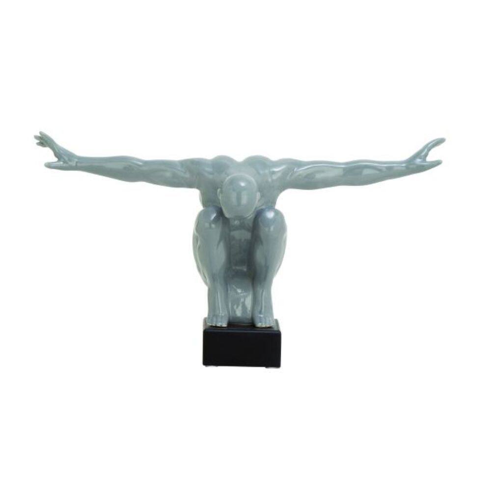 Benzara Grey Ceramic Man Sculpture