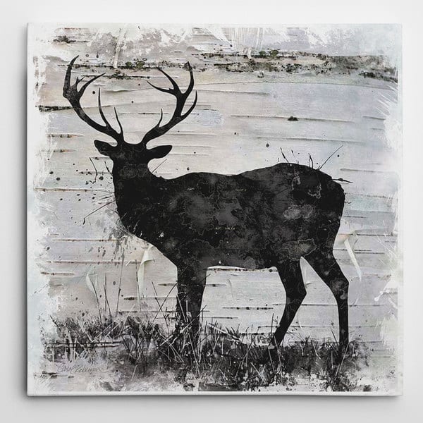 Wexford Home 'Birchbark Deer' Wrapped Canvas - Bed Bath & Beyond - 13219209