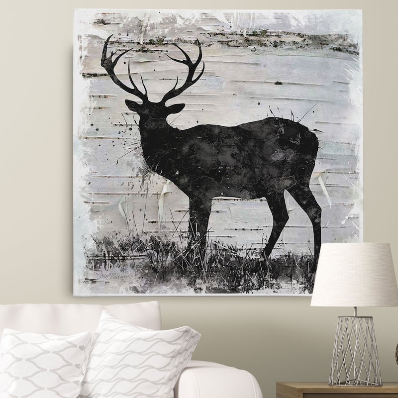 Wexford Home 'Birchbark Deer' Wrapped Canvas