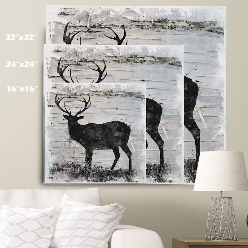 Wexford Home 'Birchbark Deer' Wrapped Canvas