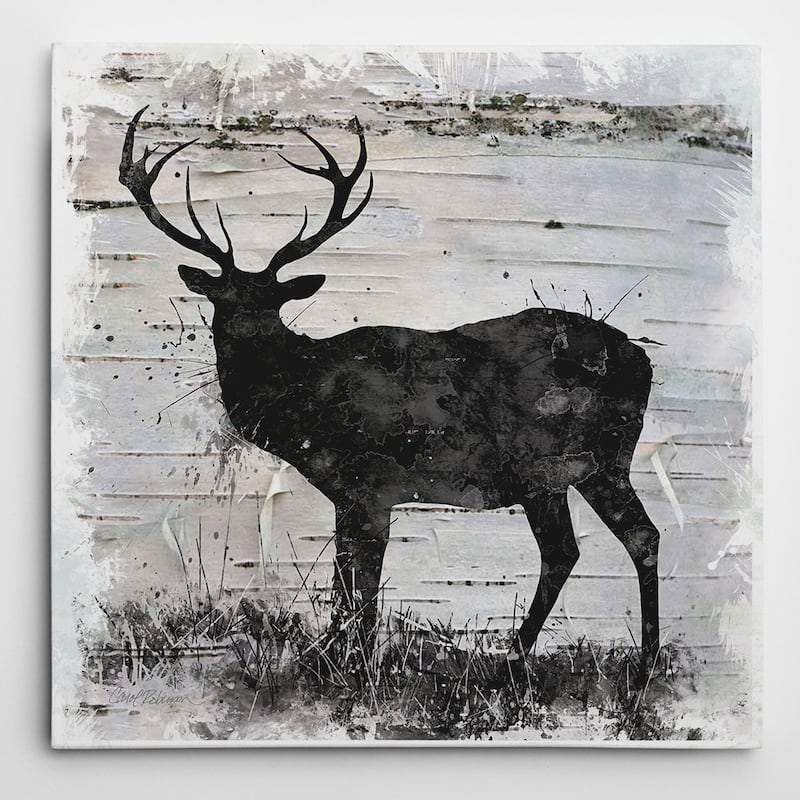 Wexford Home 'Birchbark Deer' Wrapped Canvas