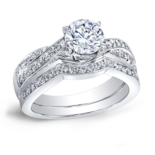 Shop Auriya Platinum 4/5ctw Modern Twist Round Diamond ...